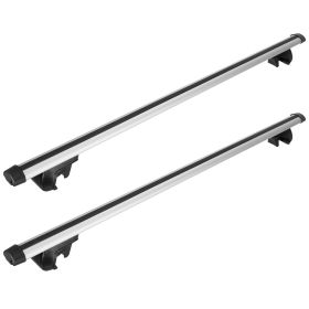 2Pcs Car Roof Top Crossbar Rack Aluminum Alloy Luggage Carrier Rack 330lbs Max Load w/Lock Fit Most Cars SUVs