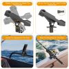 Boat Fishing Pole Rod Holder 360Â¬âˆž Rotatable Kayak Side Rail Mount Adjustable Folding Rod Holder with Large Clamp