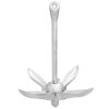 Folding Anchor with Rope Silver 13.2 lb Malleable Iron