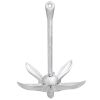 Folding Anchor with Rope Silver 8.8 lb Malleable Iron