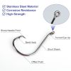 160Pcs Offset Fishing Hooks Kit Stainless Steel Sharp Fishing Hooks Octopus Circle Hooks Size