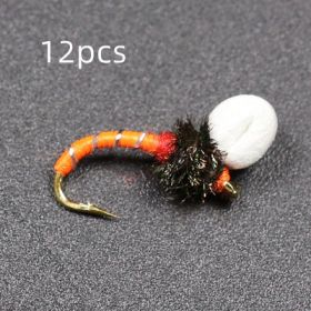 Floating Foam Nymph Hook Stream Water (Option: Orange-12PCS)