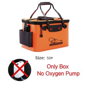 EVA Portable Fishing Bag Folding Thicken Live Fishing Box Tank Bucket Camping Fishing Tackle Fishbox Storage Bag (Option: Orange-50cm)