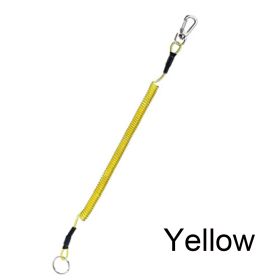 Max Stretch Plastic Spring Elastic Rope Anti-lost Phone Keychain Secure Lock Tackle Portable Fishing Lanyards (Option: Yellow-1.2m)