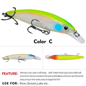 Rattling Floating Minnow Jerkbait (Option: Color C-11CM)