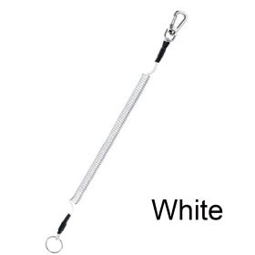 Max Stretch Plastic Spring Elastic Rope Anti-lost Phone Keychain Secure Lock Tackle Portable Fishing Lanyards (Option: White-1.2m)